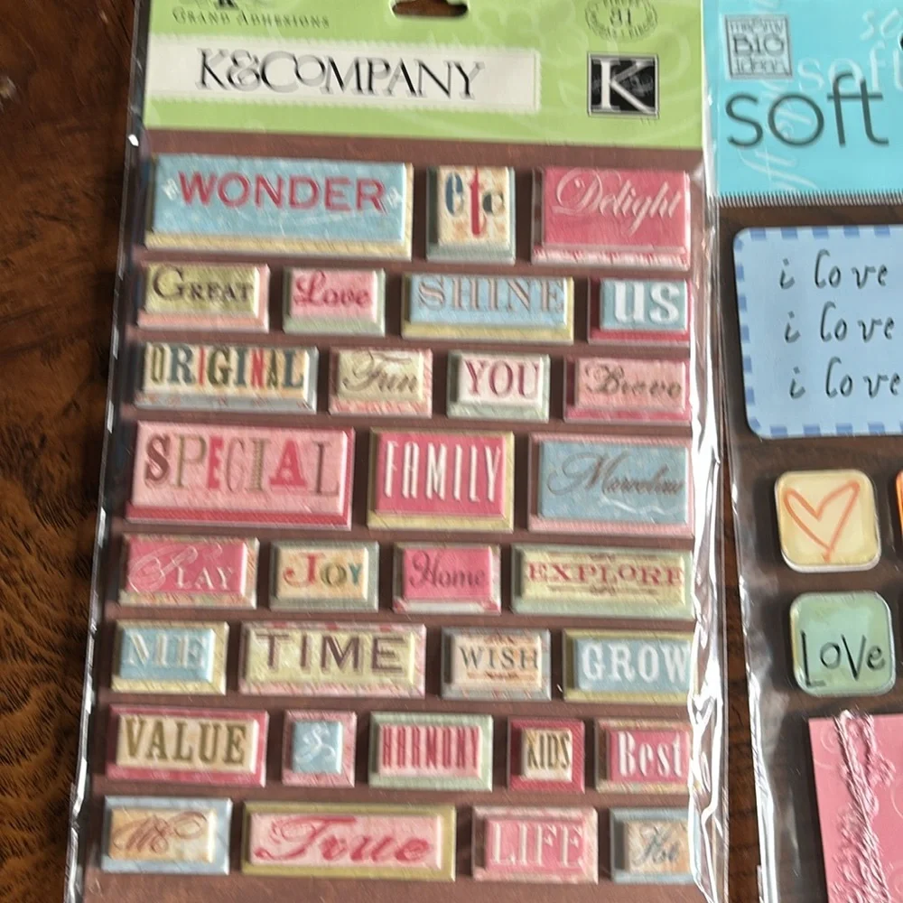 NEW set of 5 packages of stickers for card making, scrapbooking and more